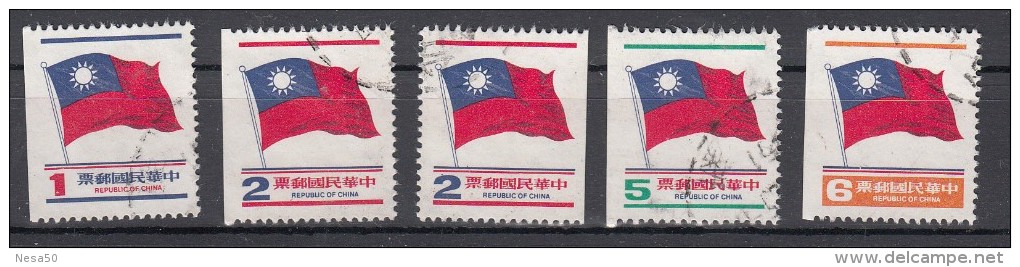 Taiwan Formosa 1978 Mi Nr 1264 D - 1267 D Nationale Vlag 1 Kant Gesneden. - Usados