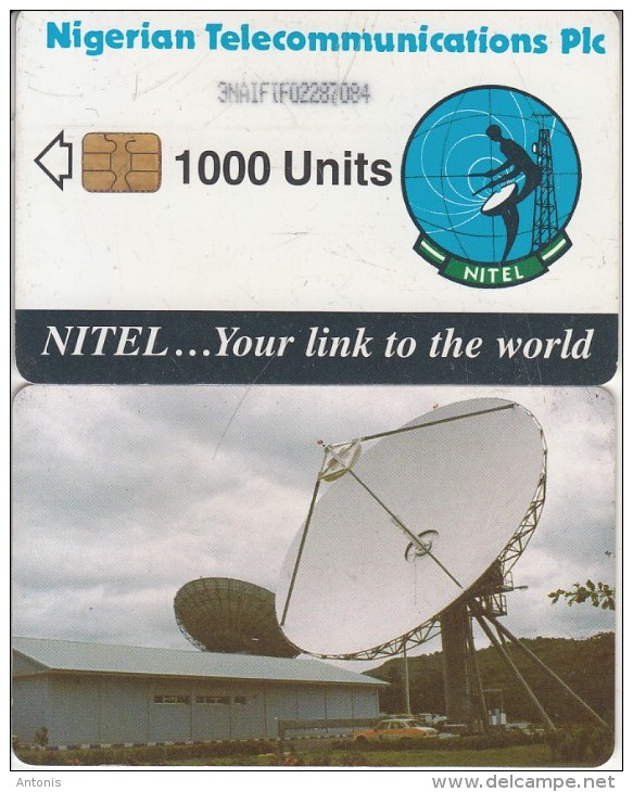 NIGERIA - Earth Station, Nigerian Telecom Plc First Issue 1000 Units(3NAIFIF), Chip Sie 35, Used - Nigeria