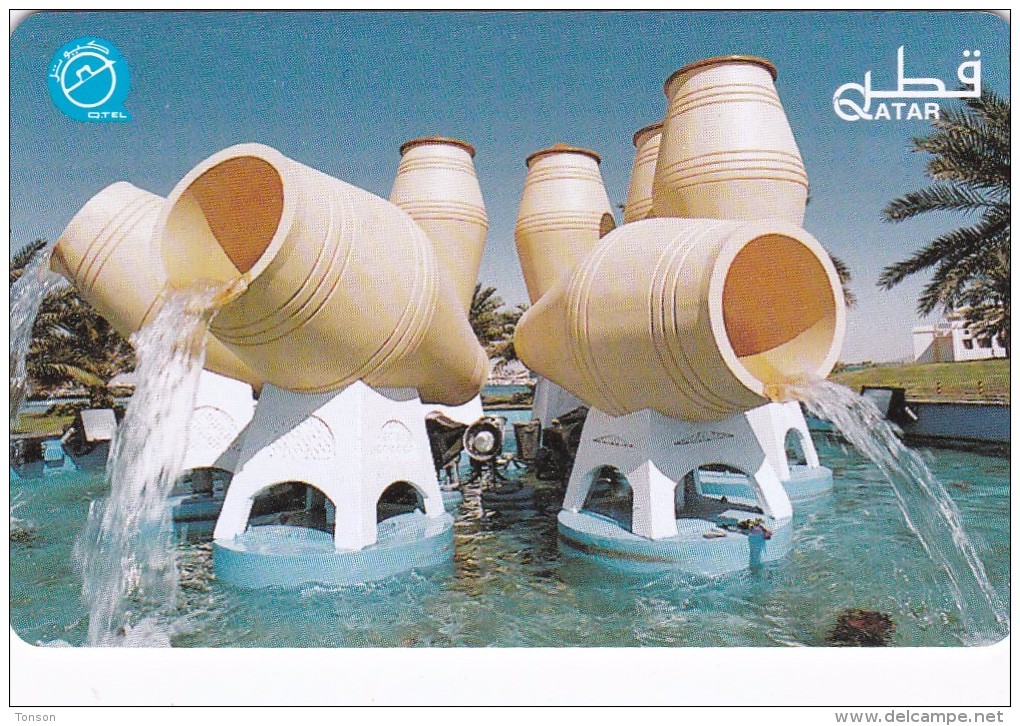 Qatar, QTR-50, Water Fountain, 2 Scans. - Qatar