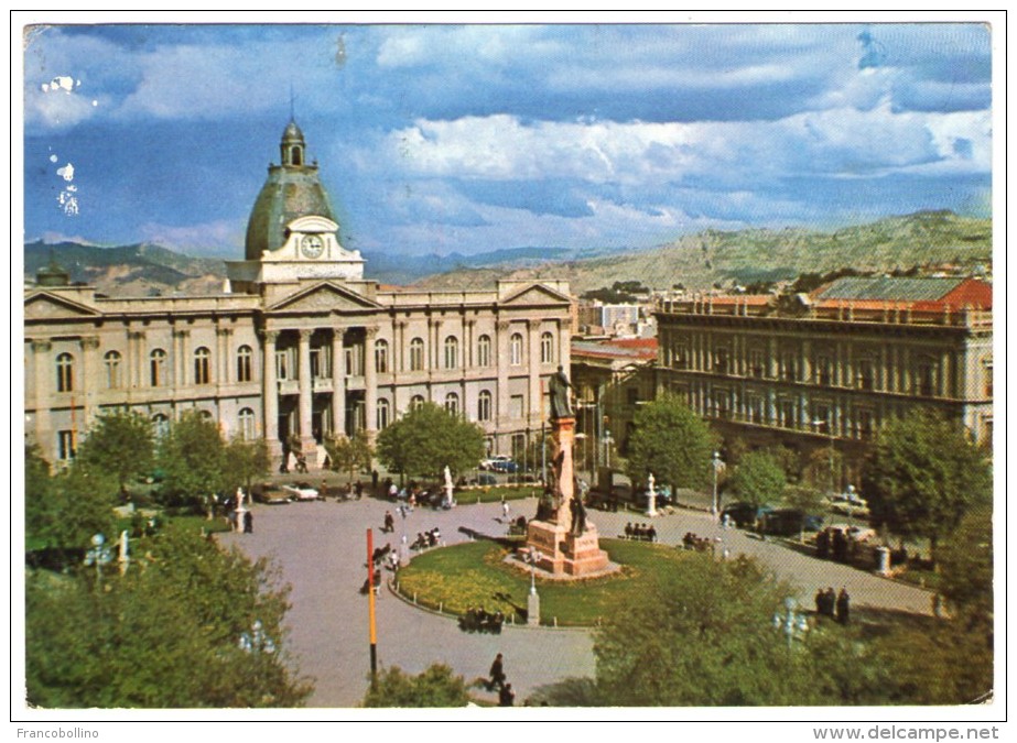 BOLIVIA - LA PAZ-PLAZA MURILLO PALACES OF CONGRESS AND GOVERNMENT / WITH BRAZIL THEMATIC STAMP-PAINTING /MUSIC - Bolivia