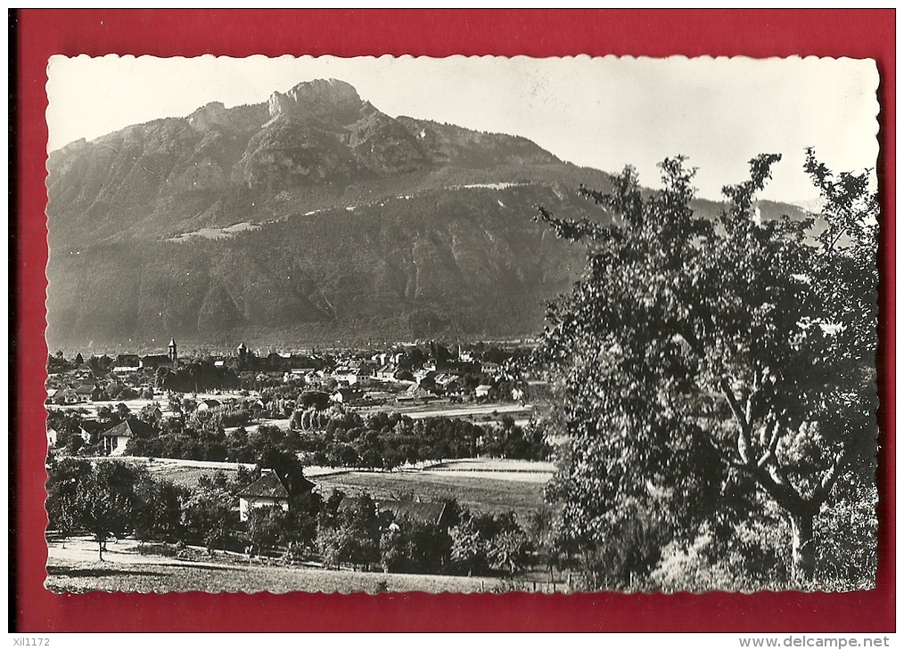 PAB-27  Bonneville  Vue Générale Et Andey. Cachet 1952 Vers La Suisse - Bonneville