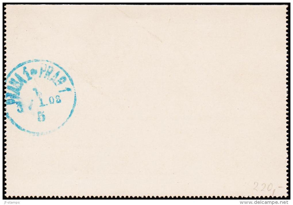 1907. 10 Aur SPJALDBRJEF REYKJAVIK 23. 12. 1907. To Prag, Österrike. PRAG 1 3/1.08.  (Michel: K 3) - JF181848 - Interi Postali