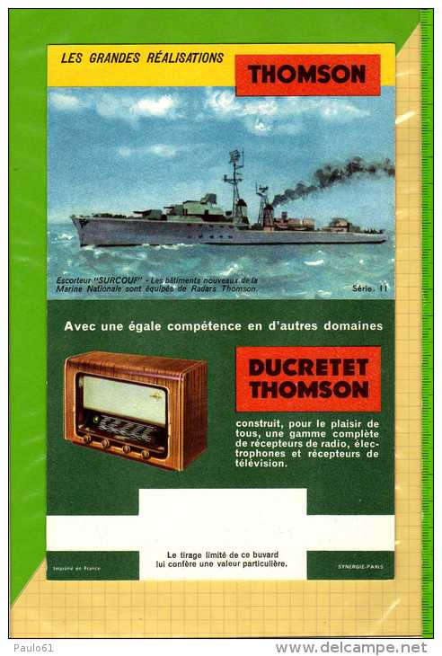 BUVARD &amp; Blotting Paper : THOMSON  Escorteur "Surcouf" Ducreté THOMSON Radio - Electricité & Gaz