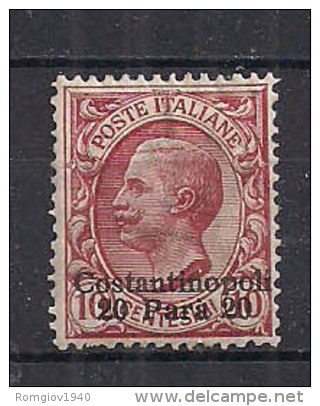 LEVANTE COSTANTINOPOLI  1909-11   SOPRASTAMPATI D'ITALIA  SASS.21  MNH   VF - Uffici D'Europa E D'Asia