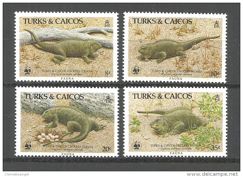 182x * TURKS & CAICOS * LEGUAN * UNGEBRAUCHT ** !! - Turcas Y Caicos