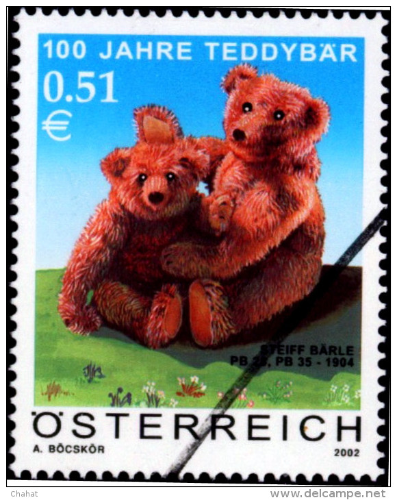 CHILDHOOD-100 YEARS OF TEDDY BEAR-SPECIMEN-OVPT-AUSTRIA-MNH-B6-885 - Dolls