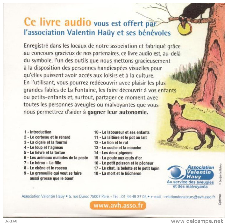 CD AudioVideo : Les Fables De La Fontaine Dits Par Ségolène Bouët Et Daniel Chevalier Assoc. V. Haüy - Children & Family