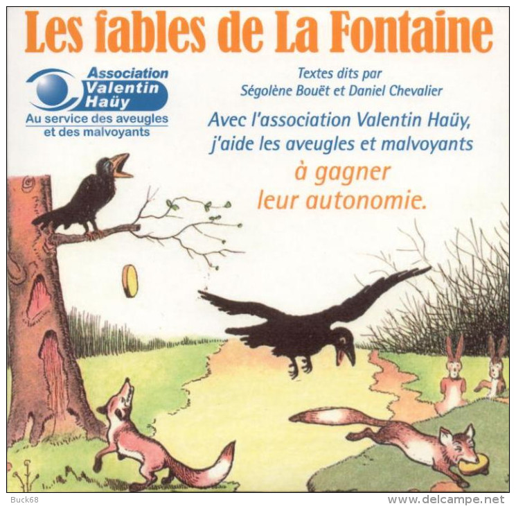 CD AudioVideo : Les Fables De La Fontaine Dits Par Ségolène Bouët Et Daniel Chevalier Assoc. V. Haüy - Enfants & Famille