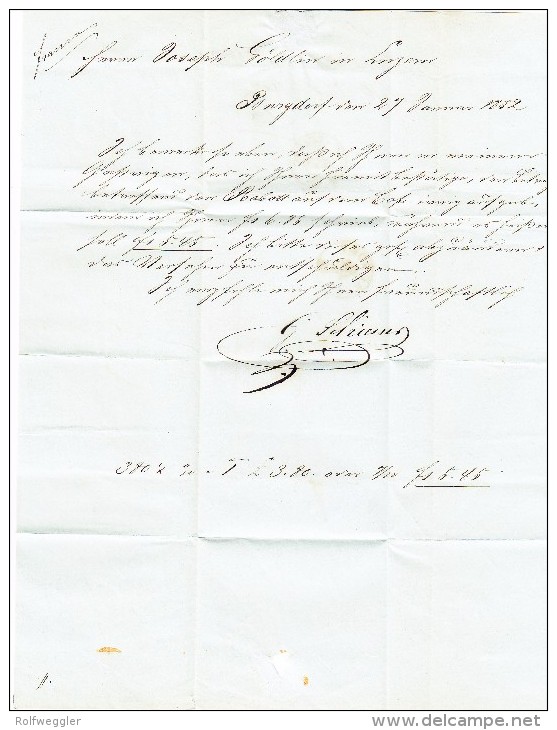 Heimat BE BURGDORF 28.1.1852 Mit Rayon III 15Rp. Auf Brief Nach Luzern - 1843-1852 Timbres Cantonaux Et  Fédéraux