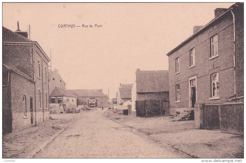 CORTHYS-KORTIJS-GINGELOM-LOTJE-REEKS-5 POSTKAARTEN-RUE DU PONT+L´ECOLE+RUE DE LA STATION+SNYERS+L´EGLISE-ZIE 7 SCANS-TOP - Gingelom