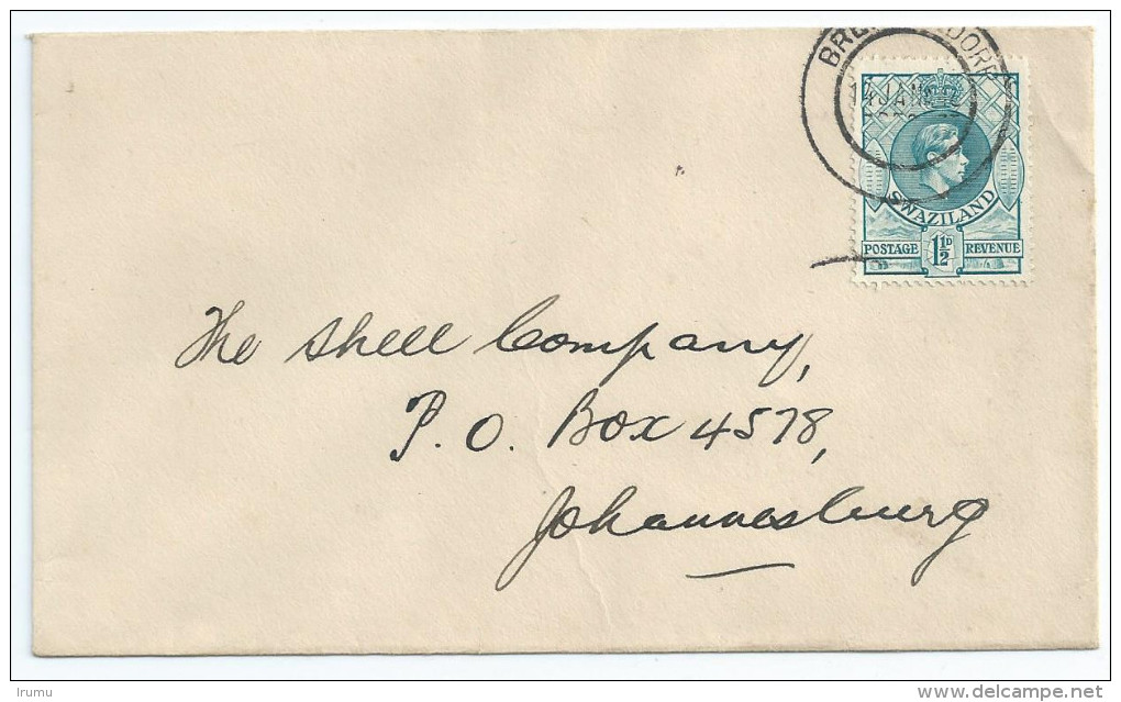 Swaziland 1946 Cover, Bremersdorp To South Africa (SN 2439) - Swaziland (...-1967)