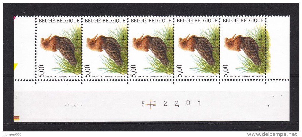 Drukdatum, Nr 3140P8 **, 20.IX.02 E22201 - 1985-.. Oiseaux (Buzin)