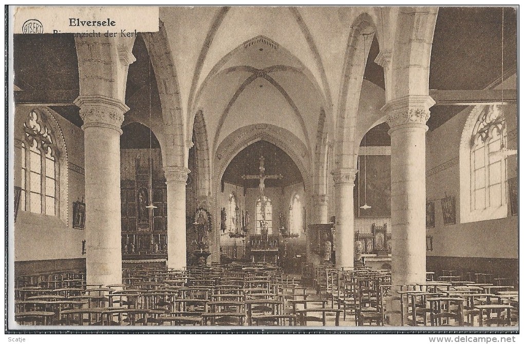 Elversele.  -   Binnenzicht Der Kerk;  1926 - Temse