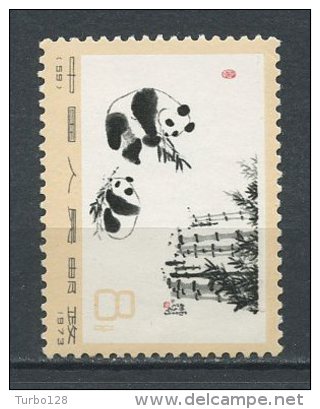 CHINE 1973 N° 1870 ** Neuf = MNH  Superbe Faune Panda Géant Estampes Chinoises Bambou Femelle Animaux - Ongebruikt