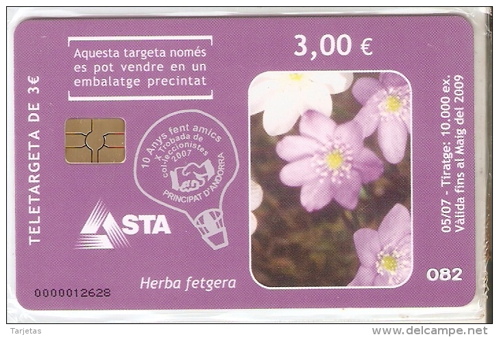 ¡¡OFERTA!! AND-156/a TARJETA DE ANDORRA HERBE FETGERA TIRADA 100 NUEVA-MINT (FERIA COLECCIONISTAS DE ANDORRA) - Andorra