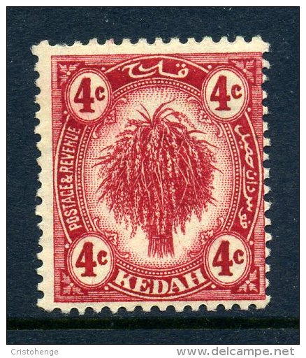 Malaysian States - Kedah 1921-32 Rice - 4c Deep Carmine - Wmk. Script CA - HM (SG 29) - Kedah