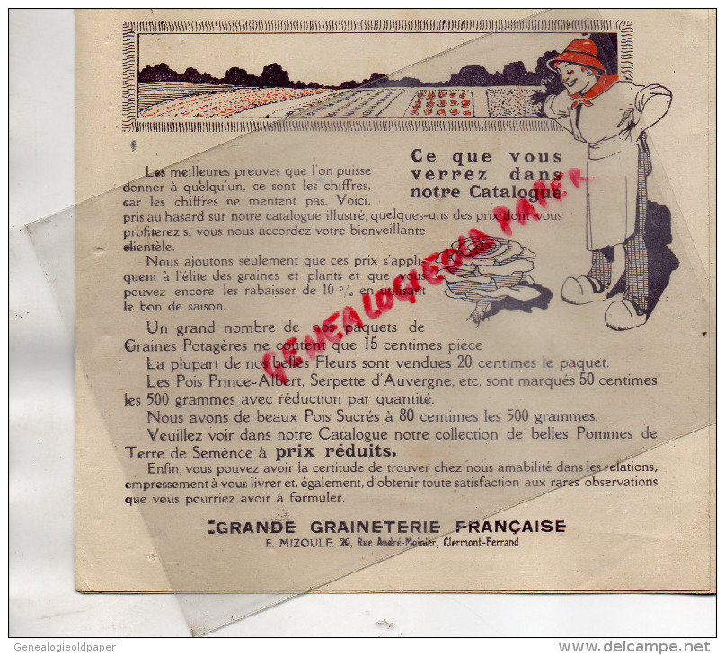 63 -CLERMONT FERRAND -CATALOGUE GRANDE GRAINETERIE FRANCAISE- F.MIZOULE 20 RUE ANDRE MOINIER-HORTICULTURE FLORE - Chaussures