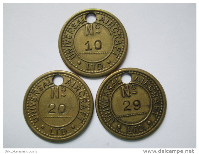 Token - British Universal Aircrafts Ltd THREE COUNTERMARKED TOKENS - Professionali/Di Società