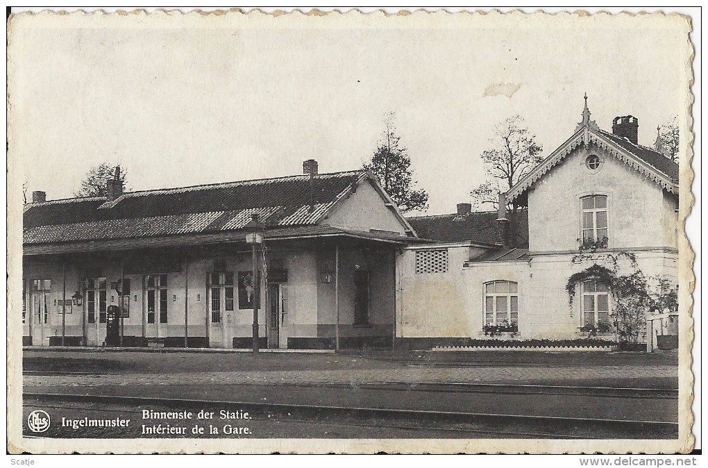 Ingelmunster  -   Binnenste Der Statie  -   (vlekjes)  1951  Naar  Hoboken. - Ingelmunster