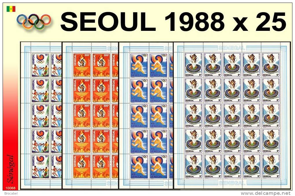 Senegal 0768/71** JO De Séoul - 4 Sheet S / Bogen / Feuilles De 25 -MNH Cote 200 - Sénégal (1960-...)