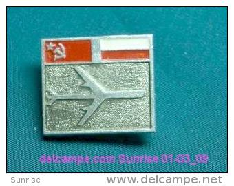 Soviet Airplane International Flying USSR - Poland / Soviet Badge _01-03_1122_09 - Luftfahrt