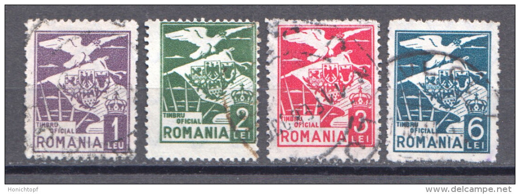 Rumänien; Dienstmarken; 1929; Michel 3,4;5 Und 7 O; Adler Und Wappen - Servizio