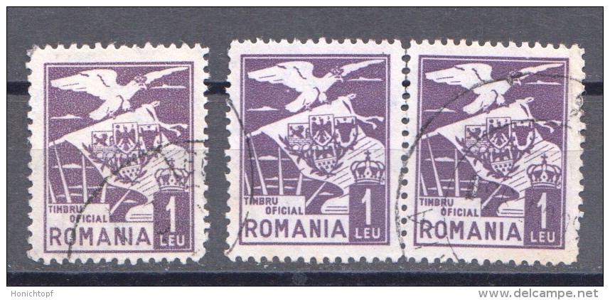 Rumänien; Dienstmarken; 1929; Michel 3 O; Adler Und Wappen - Service