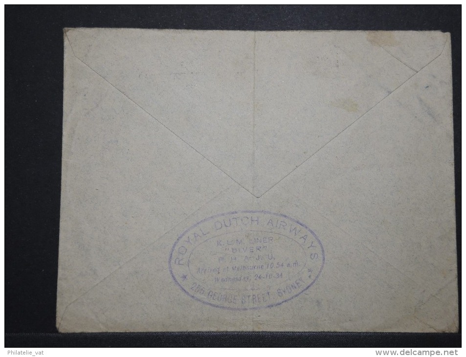 AUSTRALIE - Enveloppe ( Pli Central ) Pour La France En 1934 - Obl. Plaisante - Lot P14426 - Lettres & Documents