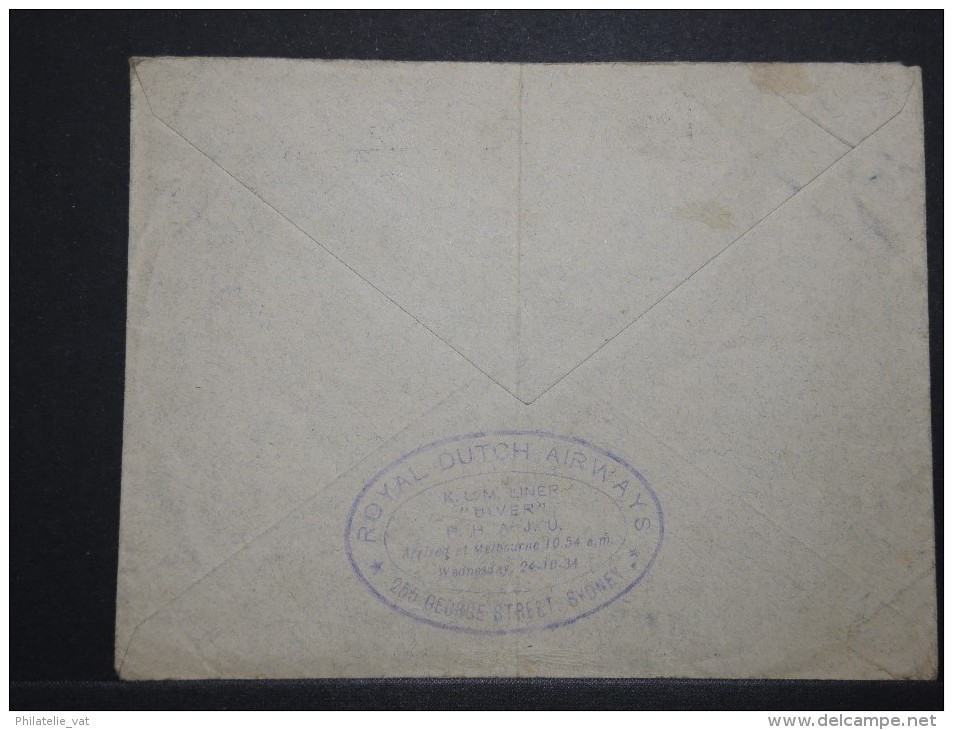 AUSTRALIE - Enveloppe ( Pli Central ) Pour La France En 1934 - Obl. Plaisante - Lot P14426 - Covers & Documents