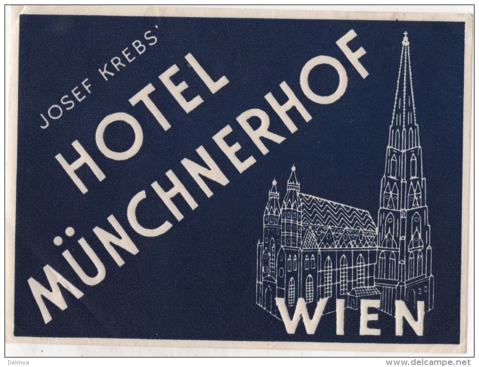 Etiquette Hôtel Münchnerhof WIEN - Etiquettes D'hotels