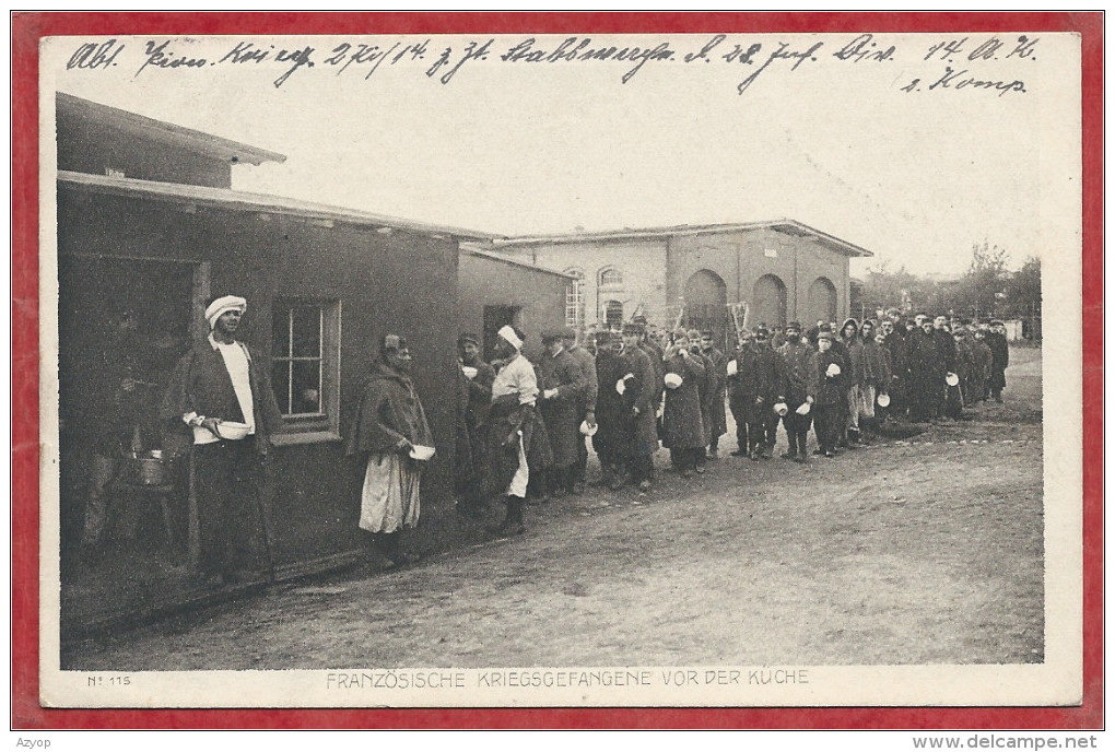 Allemagne - Camp De Prisonniers Français - P.O.W. - Französische Kriegsgefangene Vor Der Küche - Feldpost - Guerre 14/18 - Guerre 1914-18