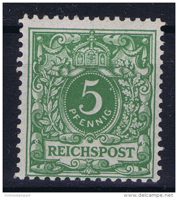 Deutsches Reich: Mi Nr 46 B MH/*  Gelblichgrün - Unused Stamps
