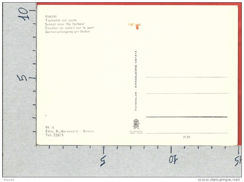 CARTOLINA NV ITALIA - RIMINI - Tramonto Sul Porto - 10 X 15 - Rimini