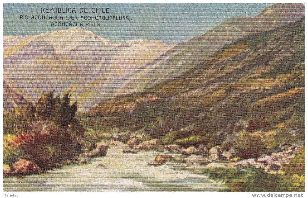 POSTAL DE CHILE DEL RIO ACONCAGUA (DE BUENOS AIRES A VALPARAISO VIA CORDILLERA) - Chile