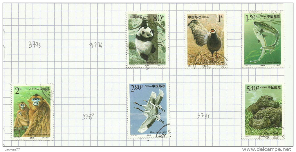 Chine N°3775 à 3778, 3780, 3782 - Used Stamps