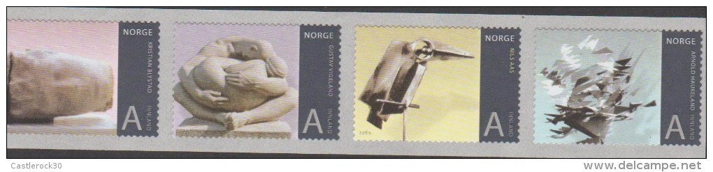 O) 2009 NORWEY, ART, SCULPTORS KRISTIAN BLYSTAD, GUSTAV VIGELAND, NILSS AAS, ARNOLD HAUKELAND, ADHESIVES XF, STICKERS - Unused Stamps