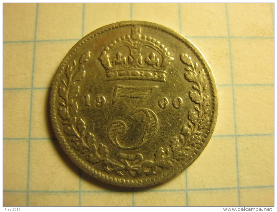 United Kingdom 3 Pence 1900 - F. 3 Pence