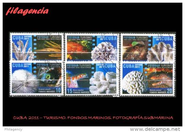 USADOS. CUBA. 2011-18 TURISMO. FONDOS MARINOS. FOTOGRAFÍA SUBMARINA. SEGUNDA SERIE - Used Stamps