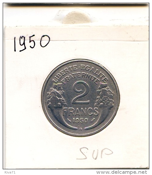 2 Francs  Morlon ALU  1950 B  TTB+/SUP - Autres & Non Classés