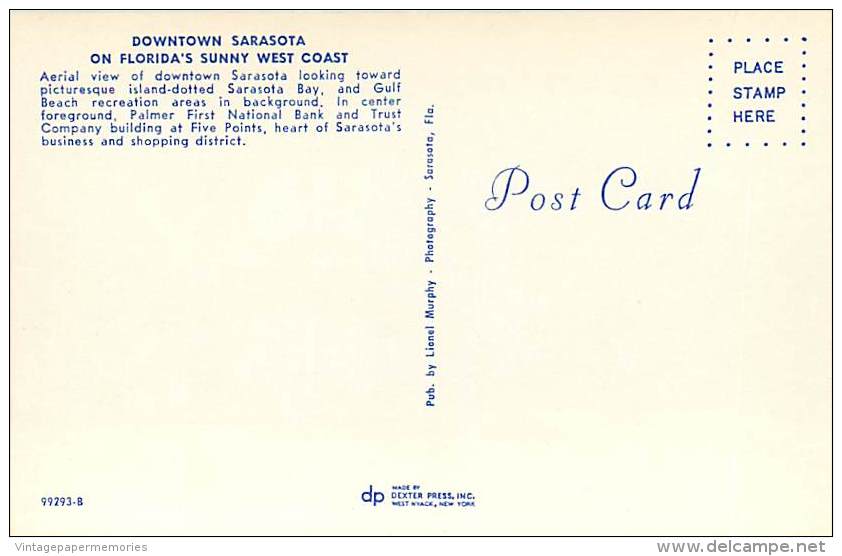 258231-Florida, Sarasota, Aerial View Of Downtown, Lionel Murphy Photography By Dexter Press No 99293-B - Sarasota