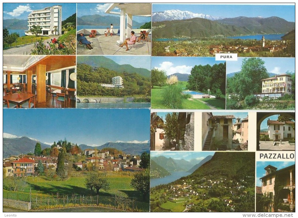 TICINO Tessin (Angebot 1) Pura Montagnola Pazzallo S. Nazzaro 4 Karten Gelaufen - Montagnola