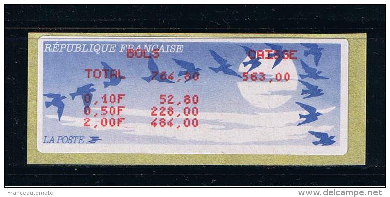 ATM, TEST,  LSA, CROUZET, PAPIER JUBERT,  RELEVE DES BOLS DES MONNAYEURS ET DE LA CAISSE, - 1990 « Oiseaux De Jubert »