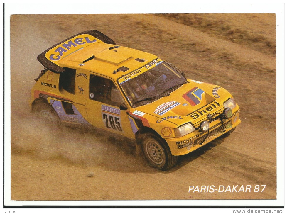 PARIS DAKAR 87 - 205 TURBO 16 Vatanen - Cpm Cigle Peugeot - Voyagée 1987 - Rally Racing