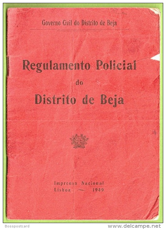 Beja - Regulamento Policial Do Distrito De Beja - Décrets & Lois