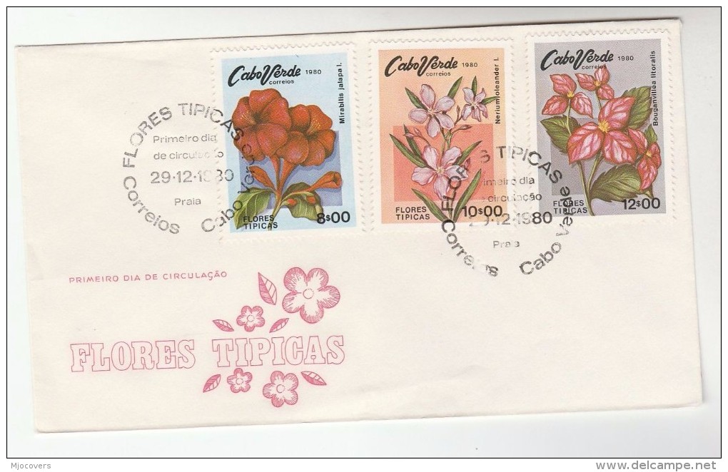 1980 CAPE VERDE FDC Stamps FLOWERS Cover Flower - Cape Verde