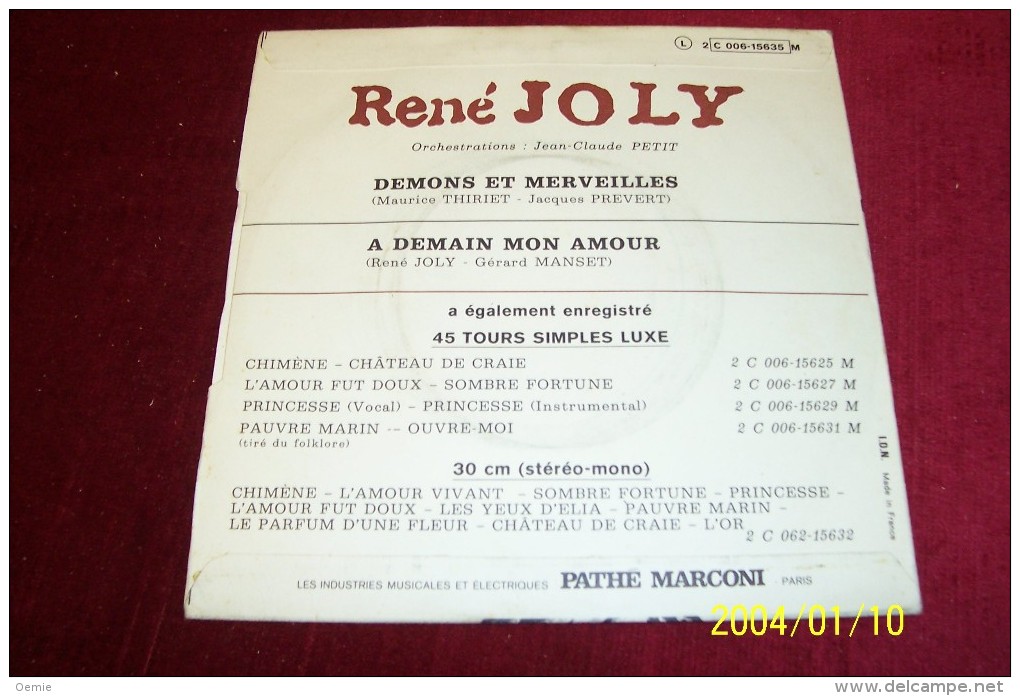 RENE  JOLY  °  DEMONS ET MERVEILLES - Collections Complètes