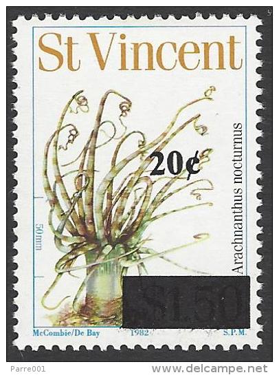 St Vincent 2003 20c Overprint On $1.50 1982 Banded Tube-dwelling Anemone Mint Stamp. Rare Only 34,950 Overprinted - St.Vincent (1979-...)