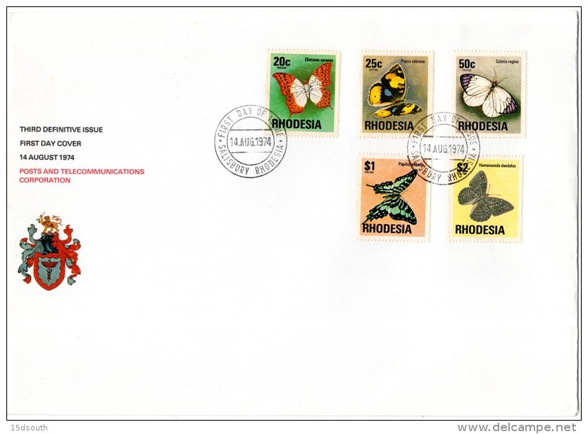 Rhodesia - 1974 Definitive FDC Set - Rhodesia (1964-1980)