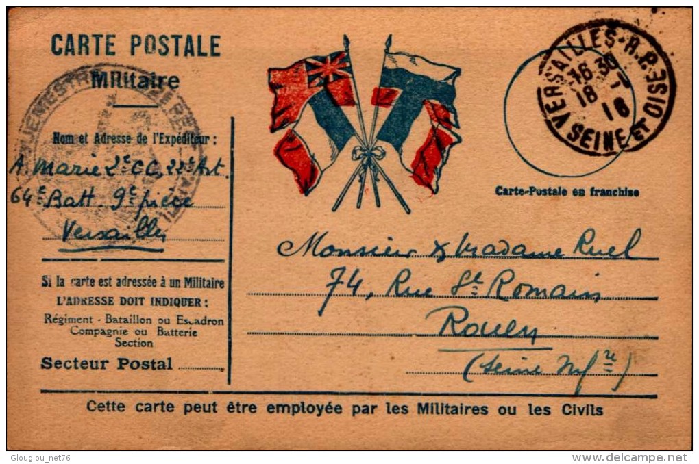 CARTE POSTALE A L´USAGE DU MILITAIRE..1916..CPA - War 1914-18