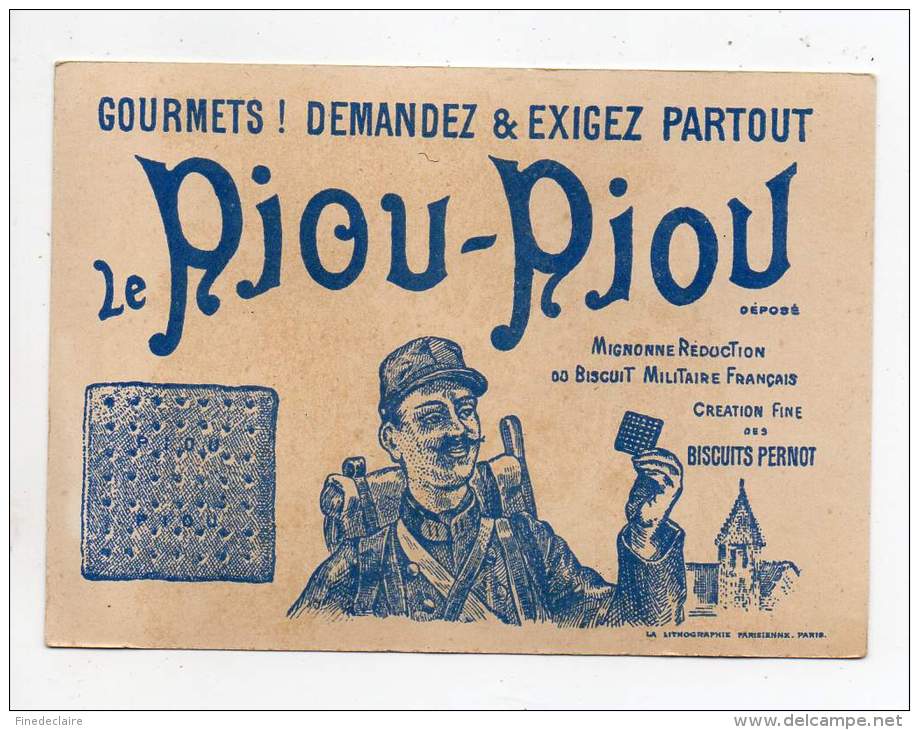 Chromo - Biscuits Pernot - Le Piou Piou - Histoire De L'habitation Humaine - Maures - Pernot